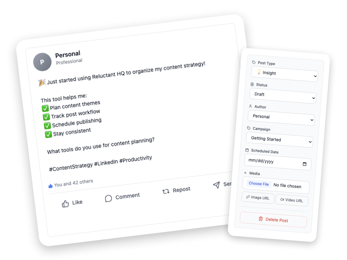 Reluctant HQ – Plan and Organize Your LinkedIn Content Without the ...